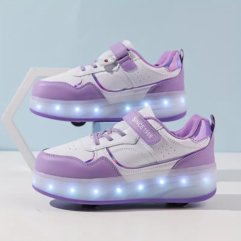 LED Leuchtende Sneaker für Kinder mit USB-Aufladung-Lila-29-Luzern Mode