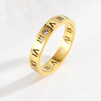 Goldener Ring | Roségold Römische Zahlen Stilvoll Modern Einzigartig Langlebig-5-Gold-Luzern Mode