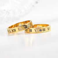 Goldener Ring | Roségold Römische Zahlen Stilvoll Modern Einzigartig Langlebig-Luzern Mode