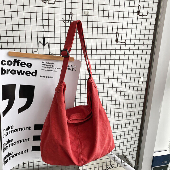 Leinwandtasche Damen - Große Schultertasche Alltag-Rot-Luzern Mode