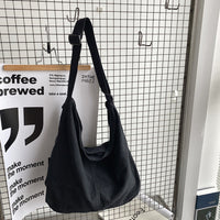 Leinwandtasche Damen - Große Schultertasche Alltag-Schwarz-Luzern Mode