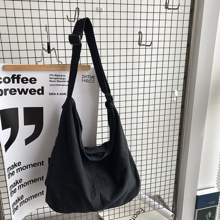 Leinwandtasche Damen - Große Schultertasche Alltag-Schwarz-Luzern Mode