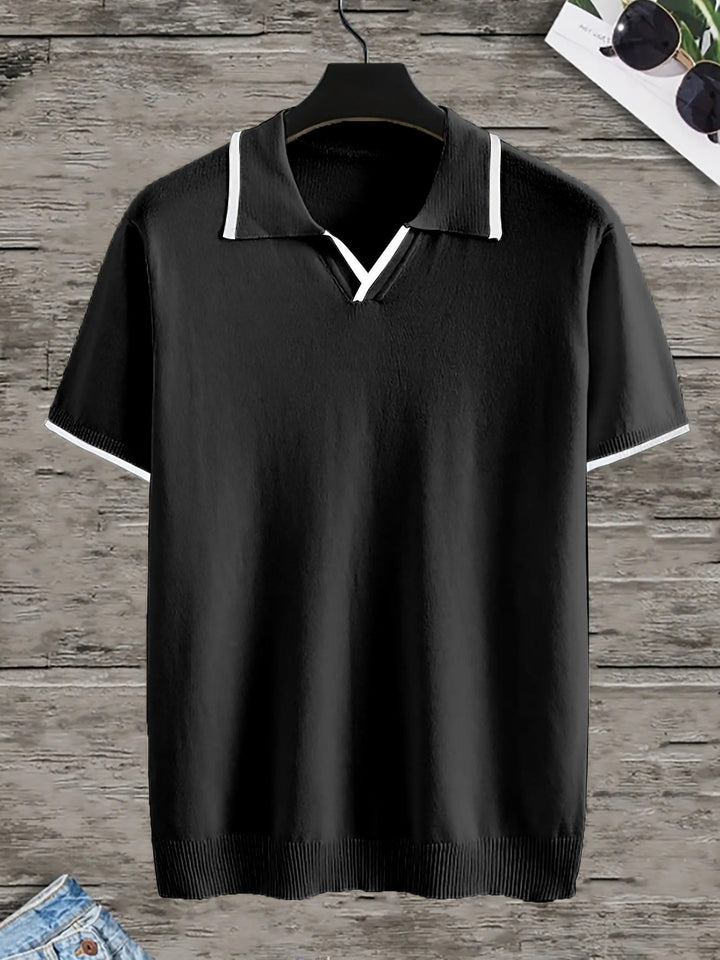 Herren Polohemd mit Kontrastkragen - Klassischer Stil-Luzern Mode