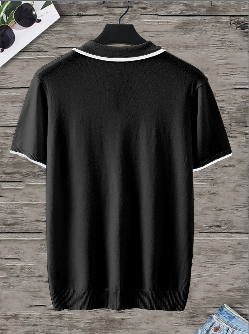 Herren Polohemd mit Kontrastkragen - Klassischer Stil-Luzern Mode