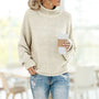 Damen Strickpullover mit Rollkragen - Gemütlicher Winterlook-Beige-S-Luzern Mode