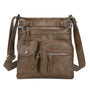 Damen Crossbody Tasche mit Mehreren Fächern Lederoptik-Oliv-Luzern Mode