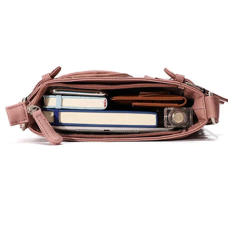 Damen Crossbody Tasche mit Mehreren Fächern Lederoptik-Luzern Mode