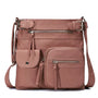 Damen Crossbody Tasche mit Mehreren Fächern Lederoptik-Rosa-Luzern Mode