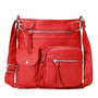 Damen Crossbody Tasche mit Mehreren Fächern Lederoptik-Rot-Luzern Mode