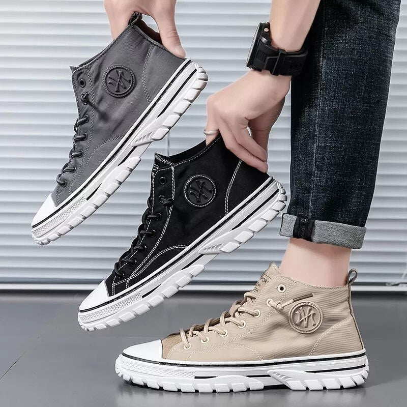 Herren Sneaker High-Top mit Komfortsohle und Logo-Design-Luzern Mode
