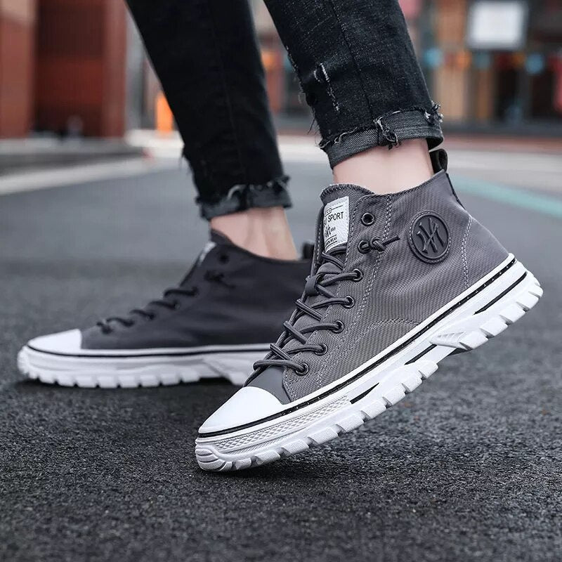 Herren Sneaker High-Top mit Komfortsohle und Logo-Design-Luzern Mode