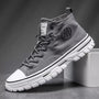 Herren Sneaker High-Top mit Komfortsohle und Logo-Design-Grau-39-Luzern Mode
