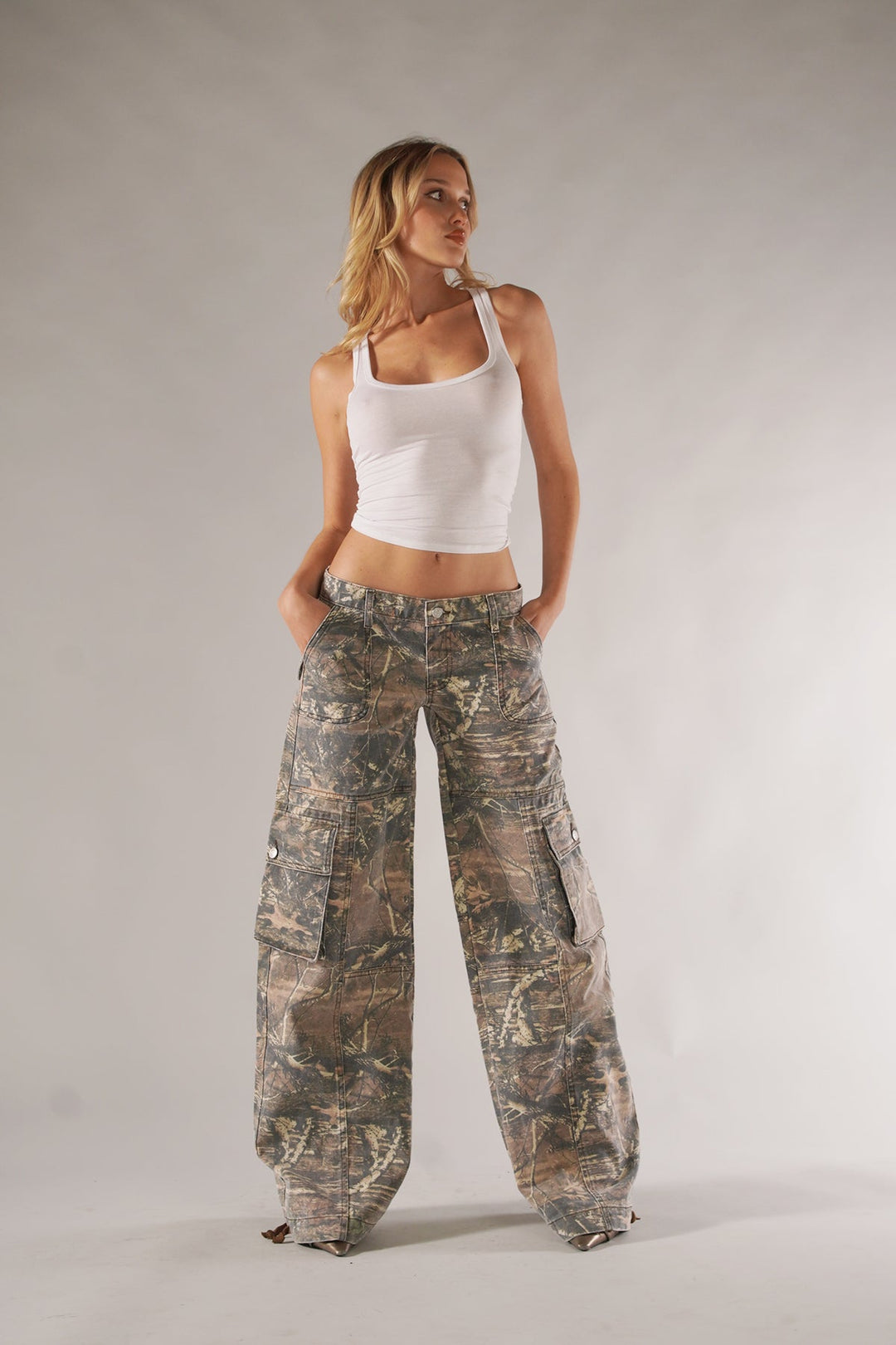 Damen Camouflage Cargo Hose mit Taschen - Outdoor Style-Luzern Mode