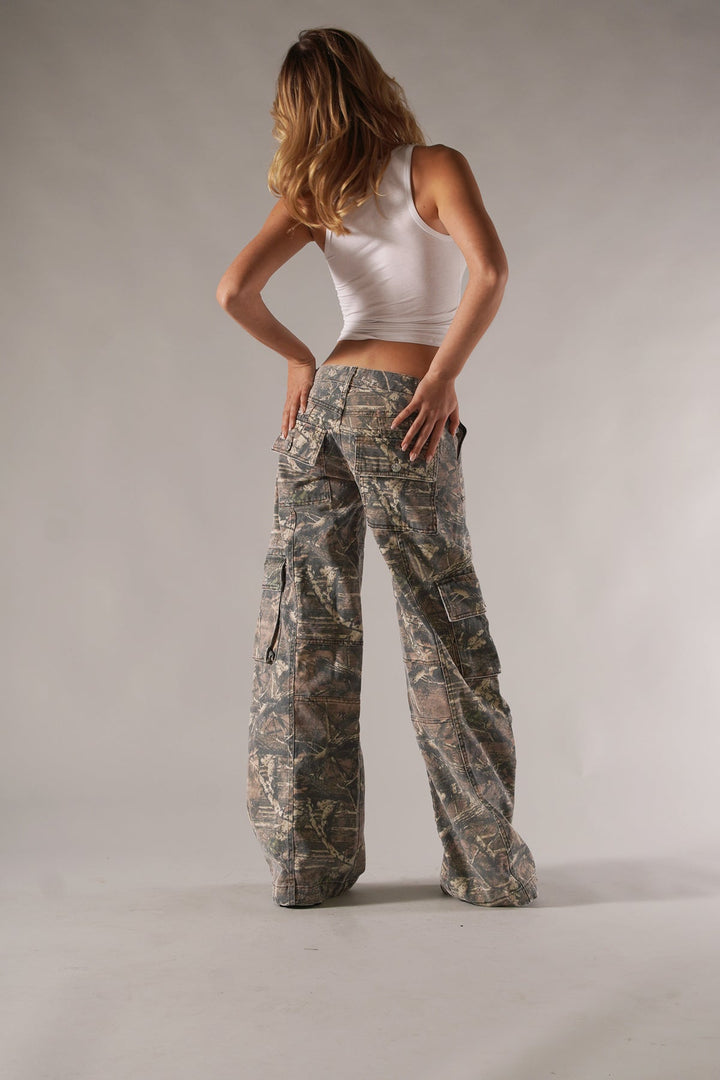 Damen Camouflage Cargo Hose mit Taschen - Outdoor Style-Luzern Mode