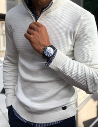 Herren Strickpullover mit Reißverschluss - Elegant und Bequem-Luzern Mode
