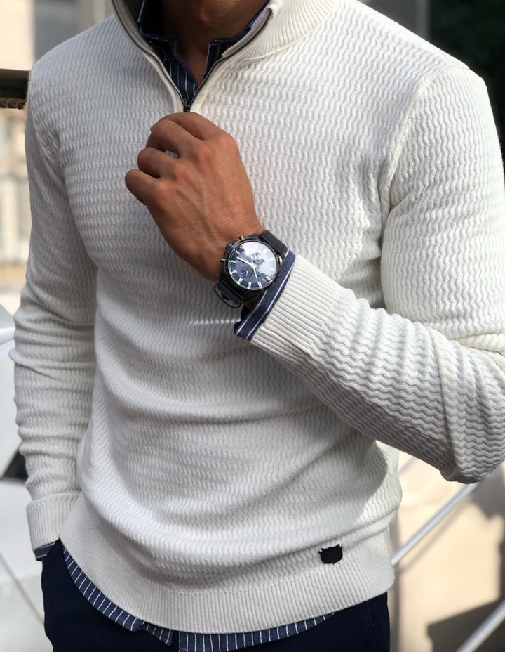 Herren Strickpullover mit Reißverschluss - Elegant und Bequem-Luzern Mode