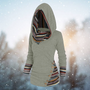 Damen Hoodie | Tribal | Geometrisch | Baumwollmix | Lange Ärmel-Hellgrau-S-Luzern Mode