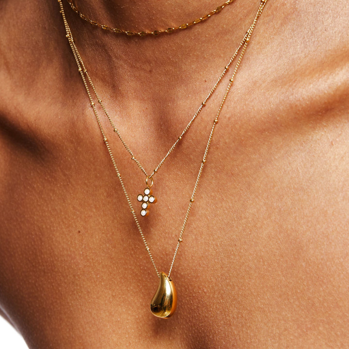 Halskette für Damen | Tropfen-Anhänger | Klassisch | Gold | Elegant-Luzern Mode