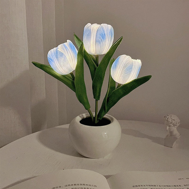 Tulpenförmige Lampe | Bouquet | LED | USB-C | Bunt | Hitzebeständig-3 Blaue-Batterien-Luzern Mode