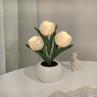 Tulpenförmige Lampe | Bouquet | LED | USB-C | Bunt | Hitzebeständig-3 Weiße-Batterien-Luzern Mode
