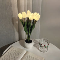 Tulpenförmige Lampe | Bouquet | LED | USB-C | Bunt | Hitzebeständig-6 Weiß-Batterien-Luzern Mode