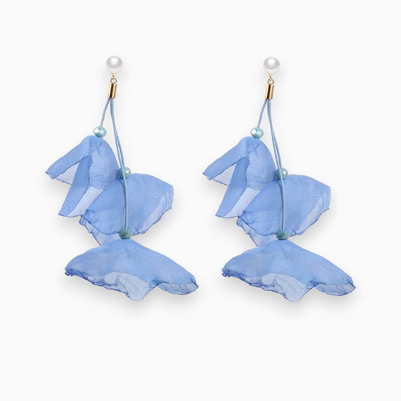 Hängeohrringe | Tulpe Silber Langlebig Stilvoll Einzigartig Auffällig Schlicht-Blau-Luzern Mode