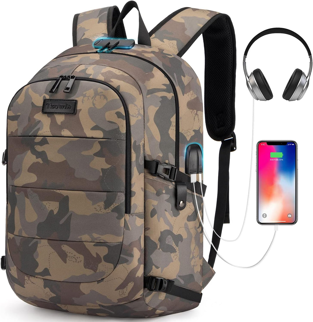 Extra großer Anti-Diebstahl Laptop- und Reiserucksack mit USB-Anschluss – 30–50L