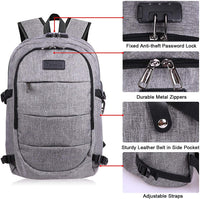 Extra großer Anti-Diebstahl Laptop- und Reiserucksack mit USB-Anschluss – 30–50L