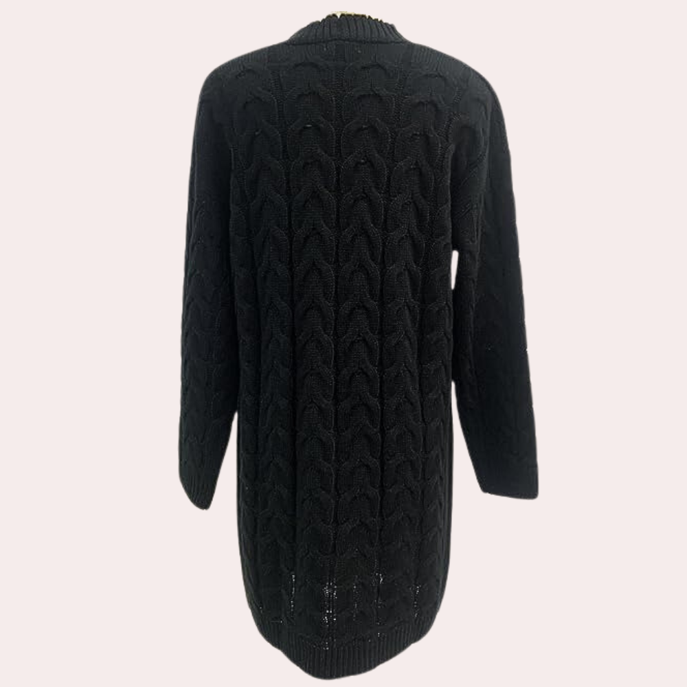 Übergroße Damen Strickmantel mit Knöpfen - Langer Cardigan Trend 2023-Luzern Mode