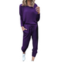 Oversized Damen Jogginganzug Set - Bequemer Freizeitanzug mit Tasche-Lila-s-Luzern Mode