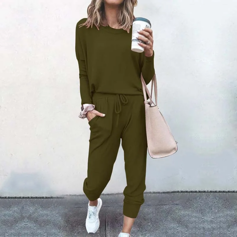 Oversized Damen Jogginganzug Set - Bequemer Freizeitanzug mit Tasche-Luzern Mode