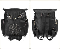 PU-Leder Rucksack mit Eulenprint für Damen – Mehrtaschen-Design