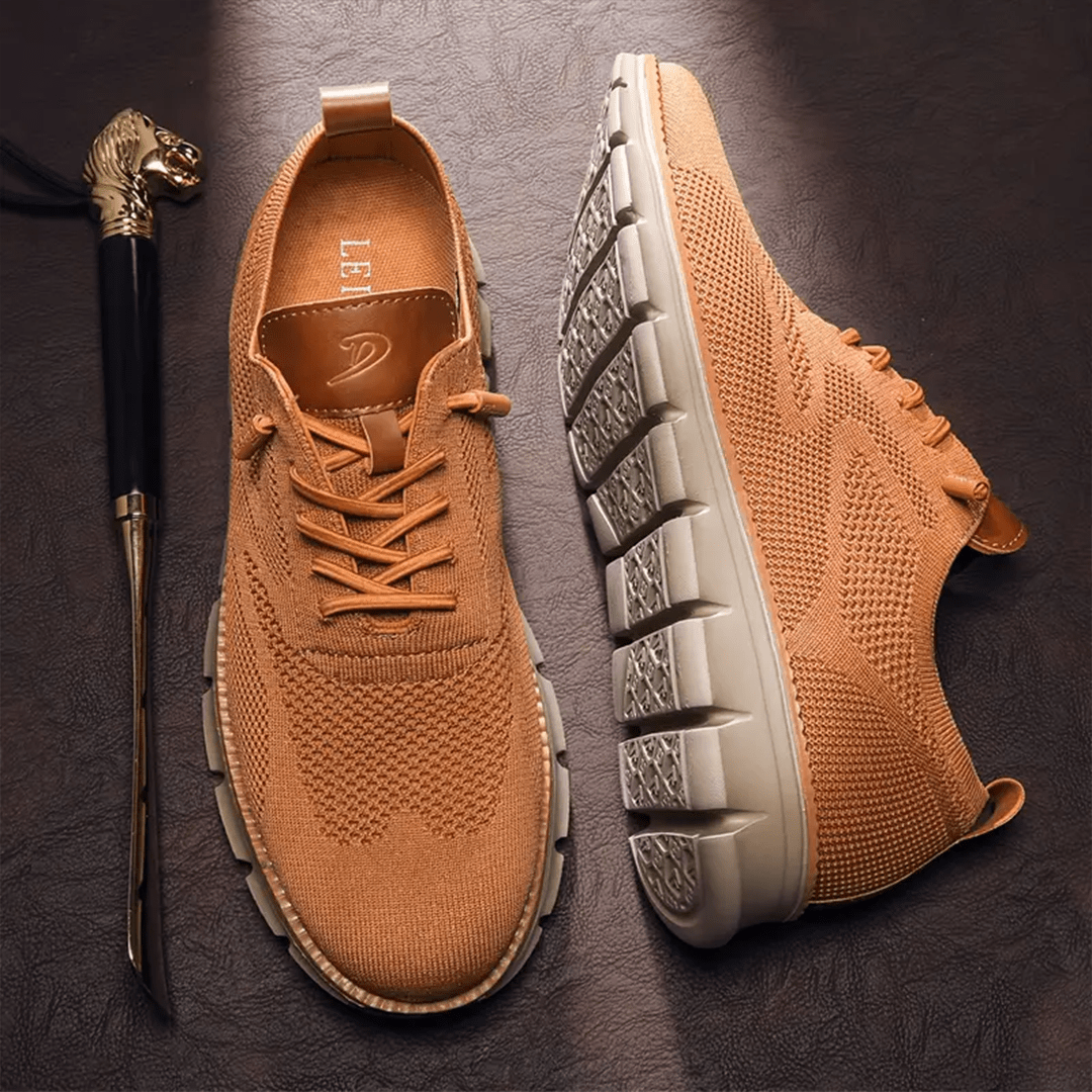 Herren Schuhe | Sportlich | Niedrig | Schnürung | Ergonomisch | Vegan-Lichtbraun-40-Luzern Mode