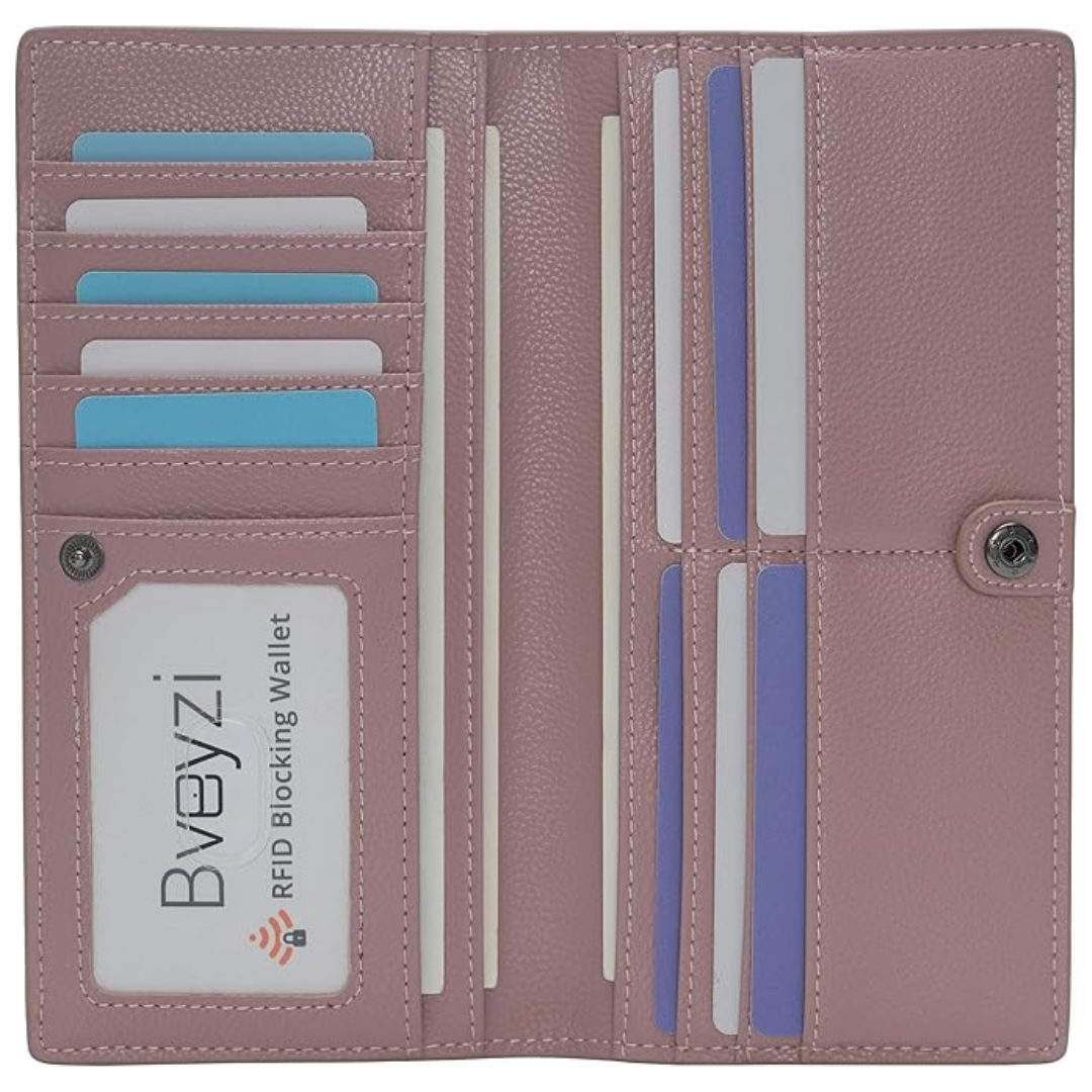 Herren Leder Geldbörse Slim Minimalistisch Portemonnaie-Rosa-Luzern Mode