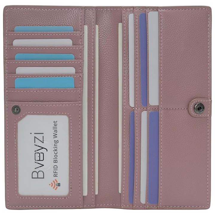 Herren Leder Geldbörse Slim Minimalistisch Portemonnaie-Rosa-Luzern Mode