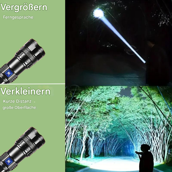 Taktische Taschenlampe | Leistungsstark | Hell | Langlebig | Robust | Einstellbar | Wiederaufladbar-Luzern Mode