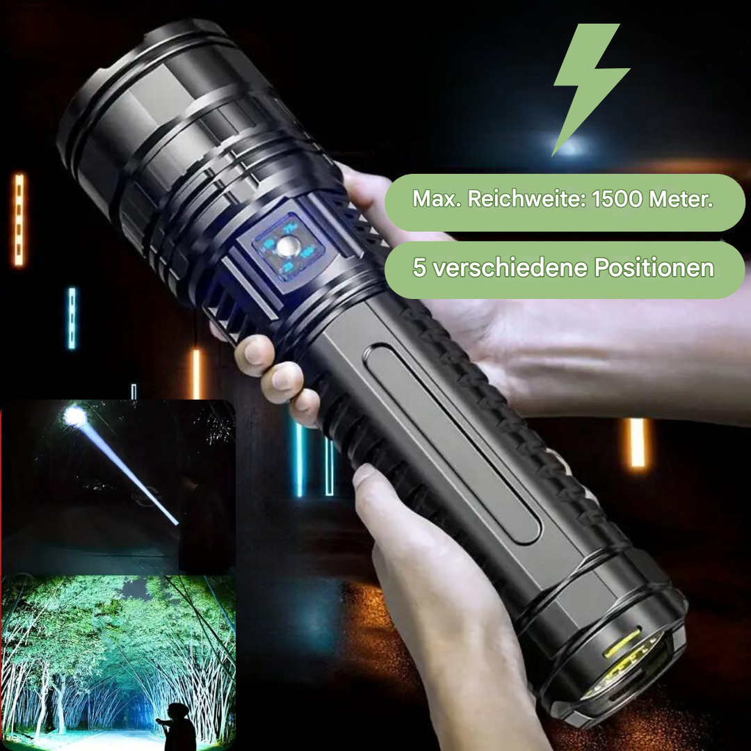 Taktische Taschenlampe | Leistungsstark | Hell | Langlebig | Robust | Einstellbar | Wiederaufladbar-Luzern Mode