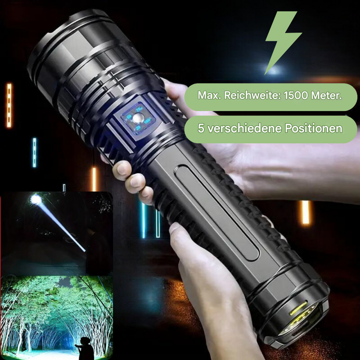 Taktische Taschenlampe | Leistungsstark | Hell | Langlebig | Robust | Einstellbar | Wiederaufladbar-Luzern Mode