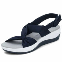 Damen Sandalen | Orthopädisch | Klettverschluss | Offen | Atmungsaktiv-Blau-35-Luzern Mode