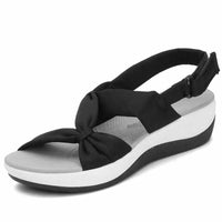 Damen Sandalen | Orthopädisch | Klettverschluss | Offen | Atmungsaktiv-Schwarz-35-Luzern Mode