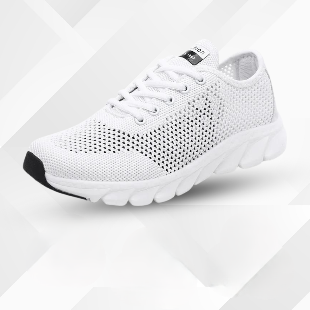 Damen Barfuß-Sneaker | Orthopädisch | Schnürverschluss | Ultraleicht-Weiß-35-Luzern Mode