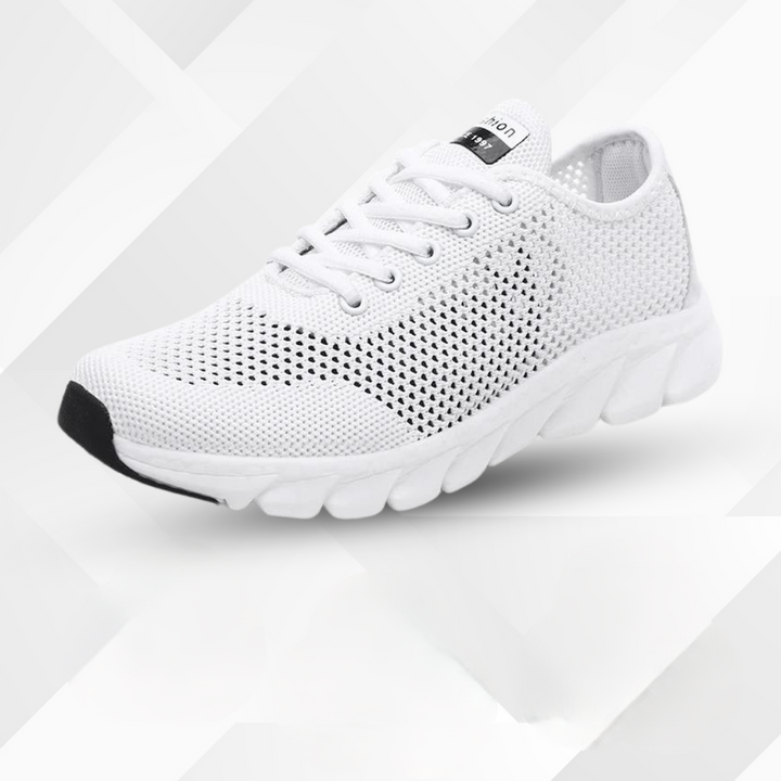 Damen Barfuß-Sneaker | Orthopädisch | Schnürverschluss | Ultraleicht-Weiß-35-Luzern Mode