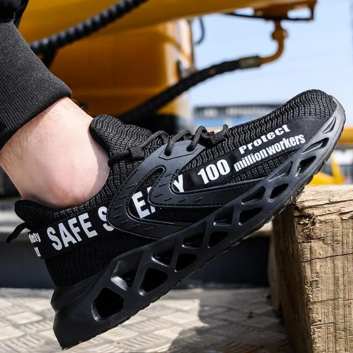 Unisex Sicherheitsschuhe Stahlkappe Leicht Arbeitsschuhe-Schwarz-40-Luzern Mode