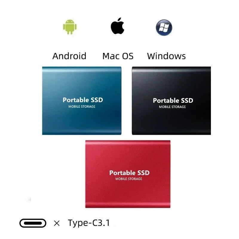 Externe SSD | 2TB Schneller Vielseitig Effizient USB 3.1 USB-C Kompakt-Luzern Mode