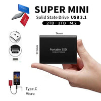 Externe SSD | 2TB Schneller Vielseitig Effizient USB 3.1 USB-C Kompakt-Luzern Mode