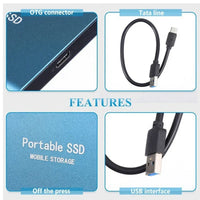 Externe SSD | 2TB Schneller Vielseitig Effizient USB 3.1 USB-C Kompakt-Luzern Mode
