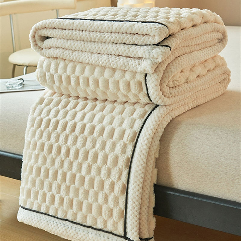 Weiche Decke | Bequem Fleece Vielseitig Stilvoll Schlicht Langlebig-Luzern Mode