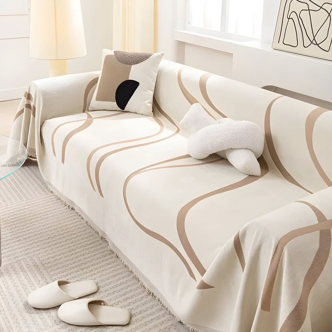 Sofaüberwurf | Universell Umkehrbar Langlebig Stilvoll Vielseitig Weich-180x130cm-Khaki-Luzern Mode
