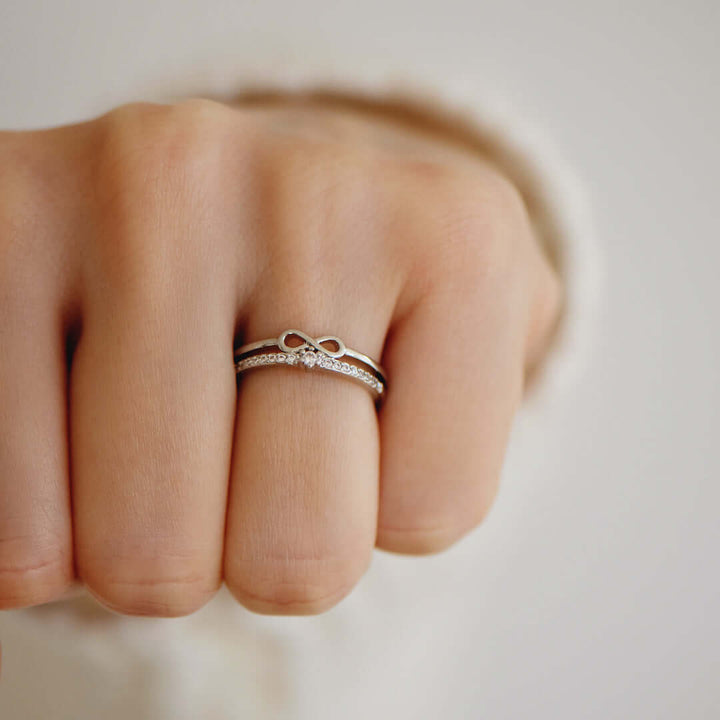 Liebes Ring | Unendlichkeit Verstellbar Langlebig Silber Stilvoll Geschenk-Verstellbar (Einheitsgröße)-Kaufe1-Luzern Mode