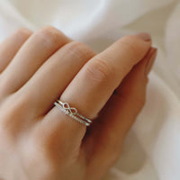 Liebes Ring | Unendlichkeit Verstellbar Langlebig Silber Stilvoll Geschenk-Luzern Mode